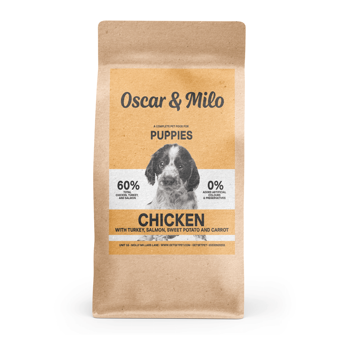 Oscar Milo Grain Free Puppy Food Chicken with Turkey Salmon Sweet