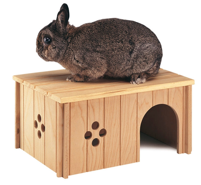 Wooden Rabbit and Guinea Pig Hideaway